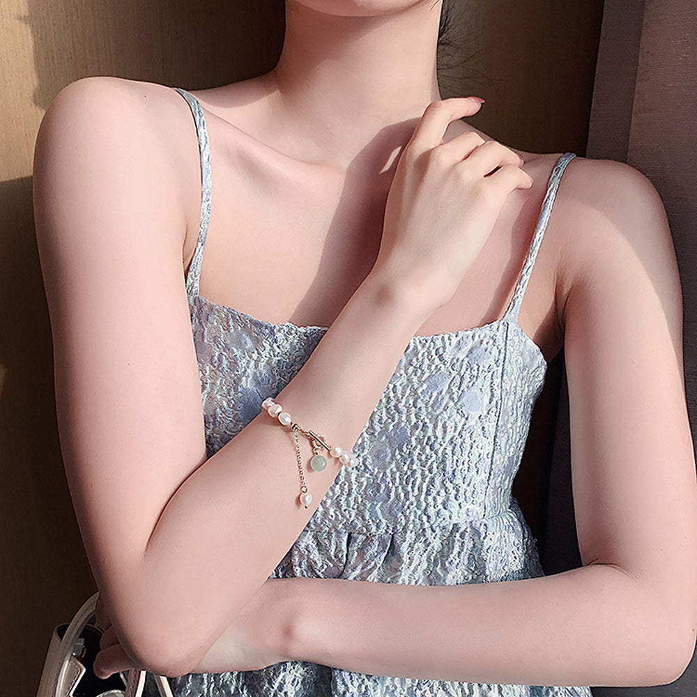 Irregular Freshwater Pearl Adjustable Bracelet – Elegant Minimalist Women’s Jewelry