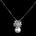 Pearl Zircon Necklace – Elegant Luxury Women’s Jewelry with Sparkling Design