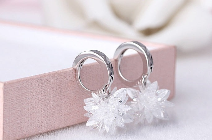 New Fashion Pure Beauty Ice 925 Sterling Silver Hypoallergenic Non-Fading Earrings