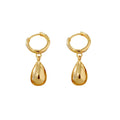 Elegant 18K Gold Plated Matte Brushed Waterdrop Earrings for Women Fashion
