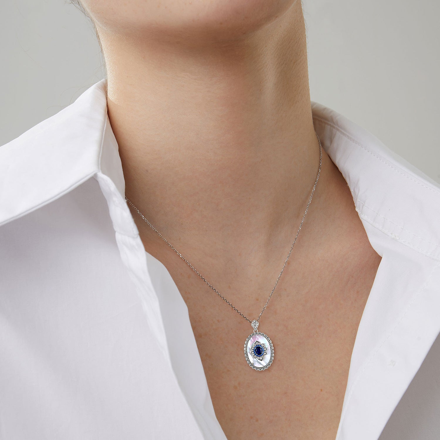 Elegant Sapphire Pendant Necklace – 925 Sterling Silver Women’s Jewelry