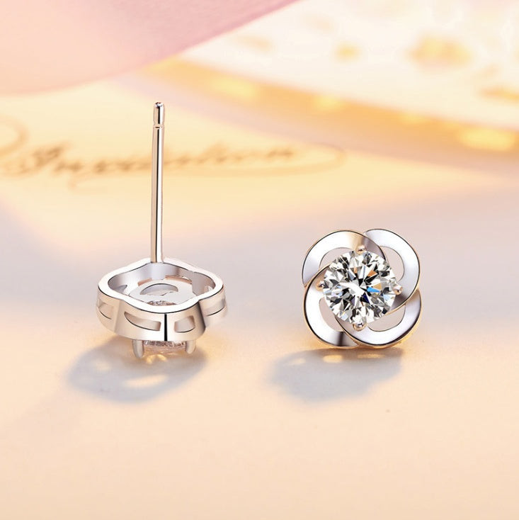 Elegant Sterling Silver Clover Earrings Lucky Minimalist Fashion Jewelry for Women