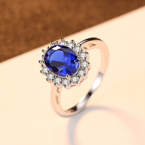Royal Blue Elegant Ring – Luxury Sapphire-Inspired Statement Jewelry