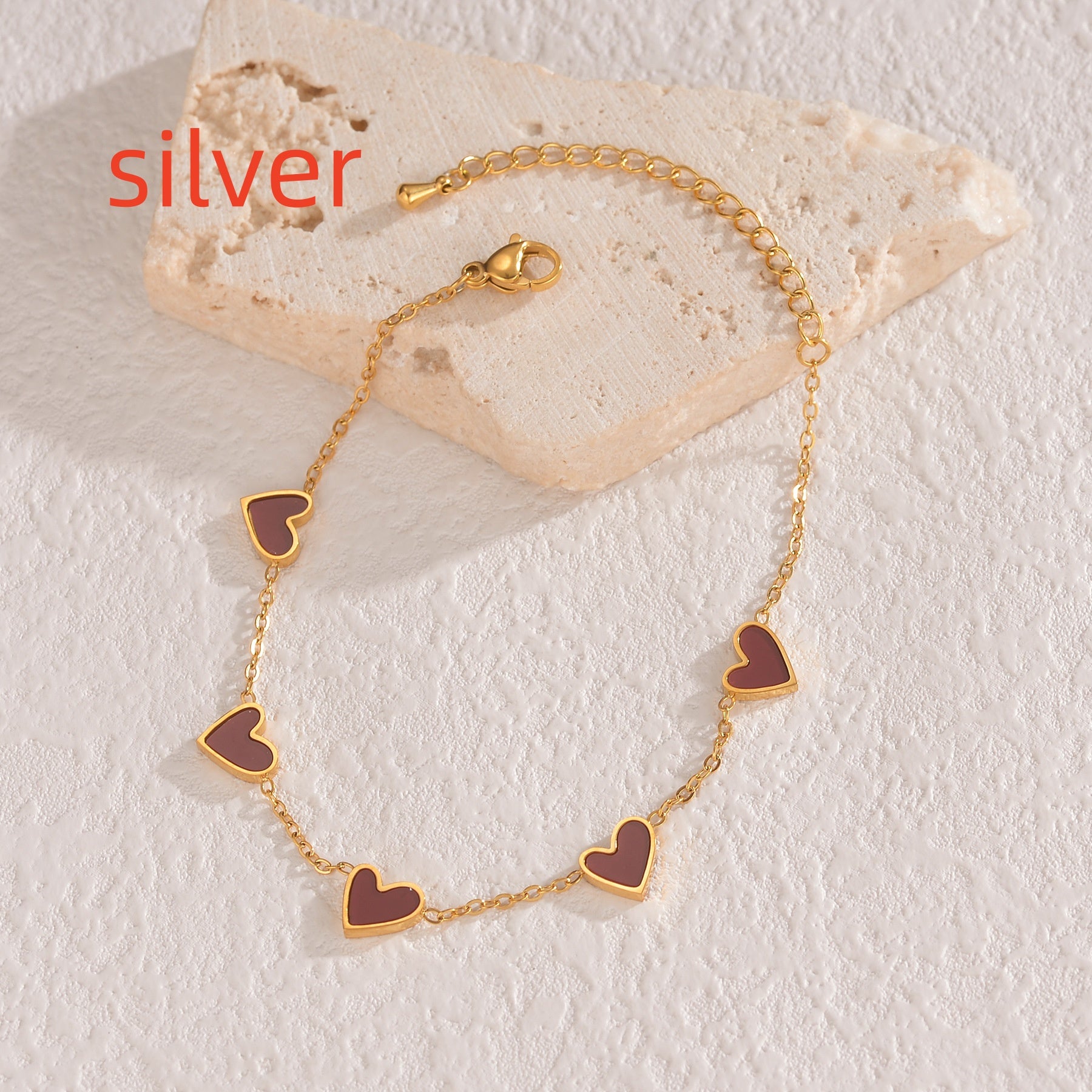 Ins Love Stainless Steel Heart Bracelet – Dripping Heart Fashion Jewelry Gift for Women