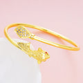 Gold Color Copper Charm Bracelet for Women – Open Fashion Bangle Jewelry