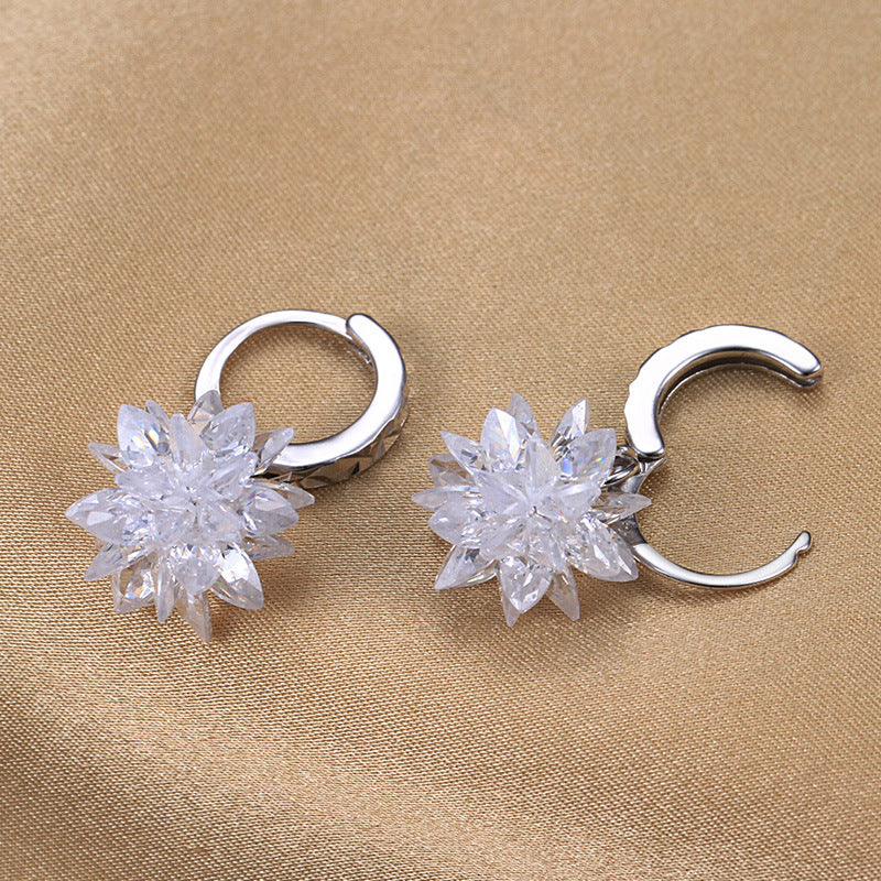 New Fashion Pure Beauty Ice 925 Sterling Silver Hypoallergenic Non-Fading Earrings
