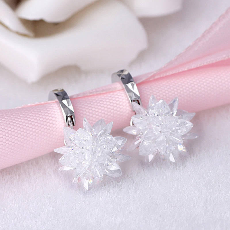 New Fashion Pure Beauty Ice 925 Sterling Silver Hypoallergenic Non-Fading Earrings