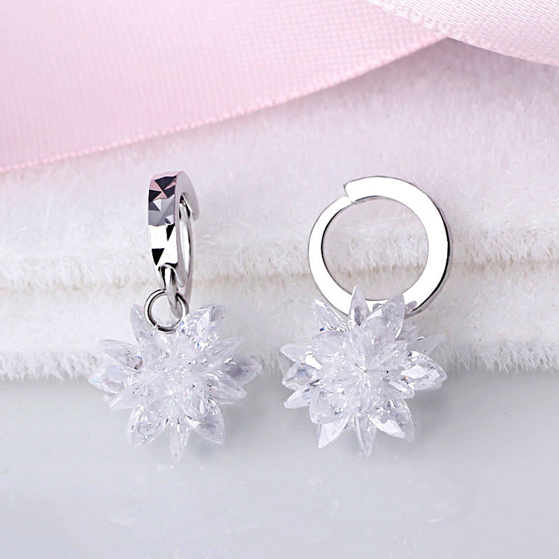 New Fashion Pure Beauty Ice 925 Sterling Silver Hypoallergenic Non-Fading Earrings