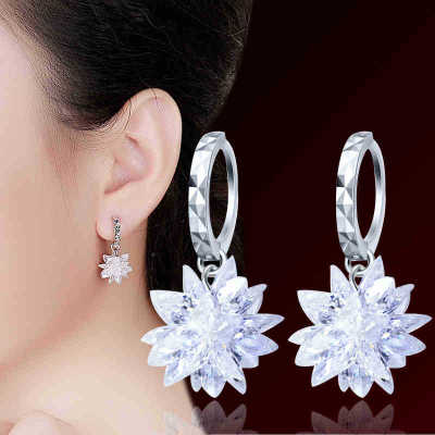 New Fashion Pure Beauty Ice 925 Sterling Silver Hypoallergenic Non-Fading Earrings