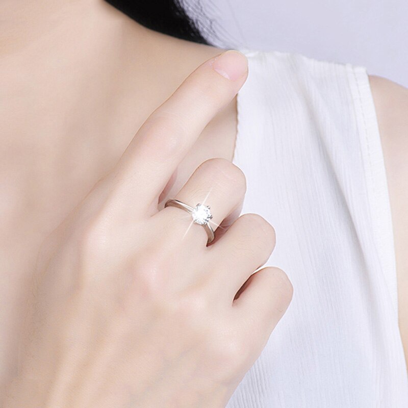Zircon Stone Ring for Women – Elegant Sparkling Minimalist Jewelry