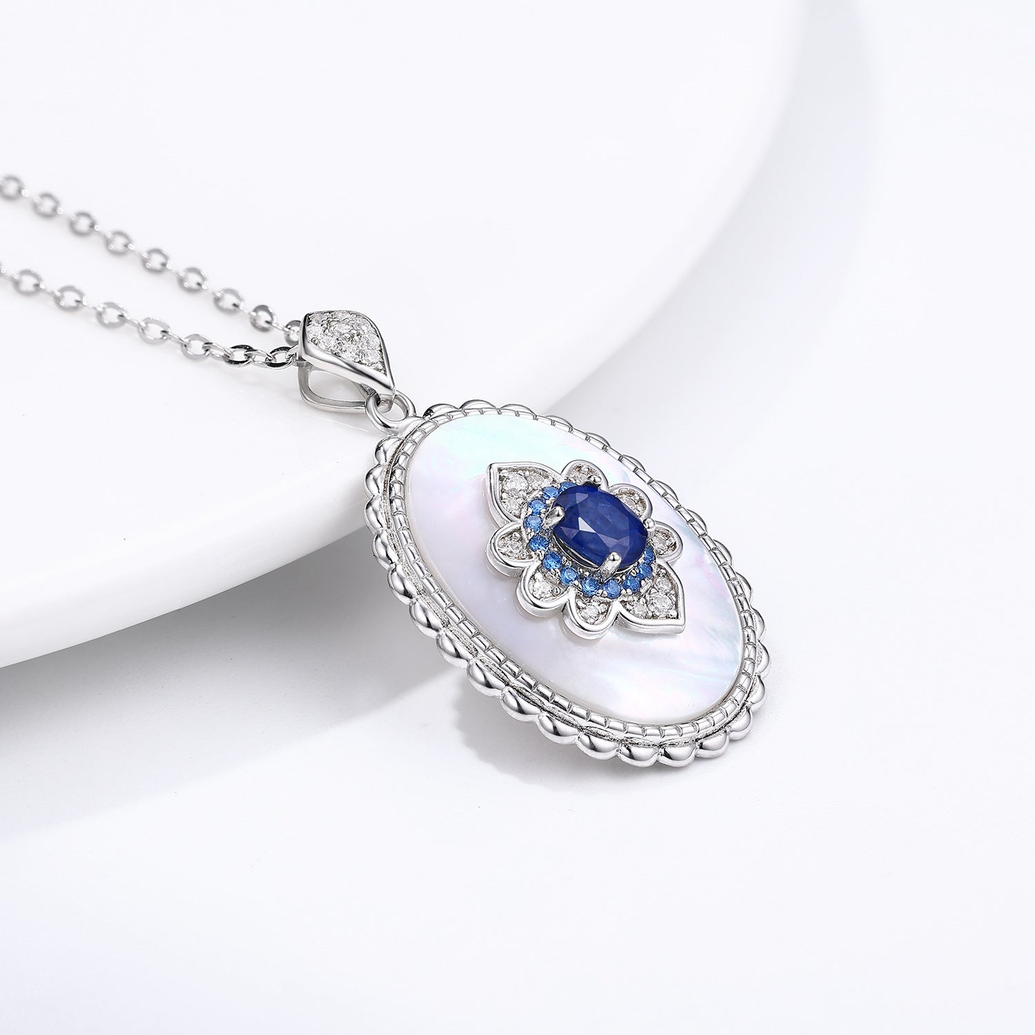 Elegant Sapphire Pendant Necklace – 925 Sterling Silver Women’s Jewelry