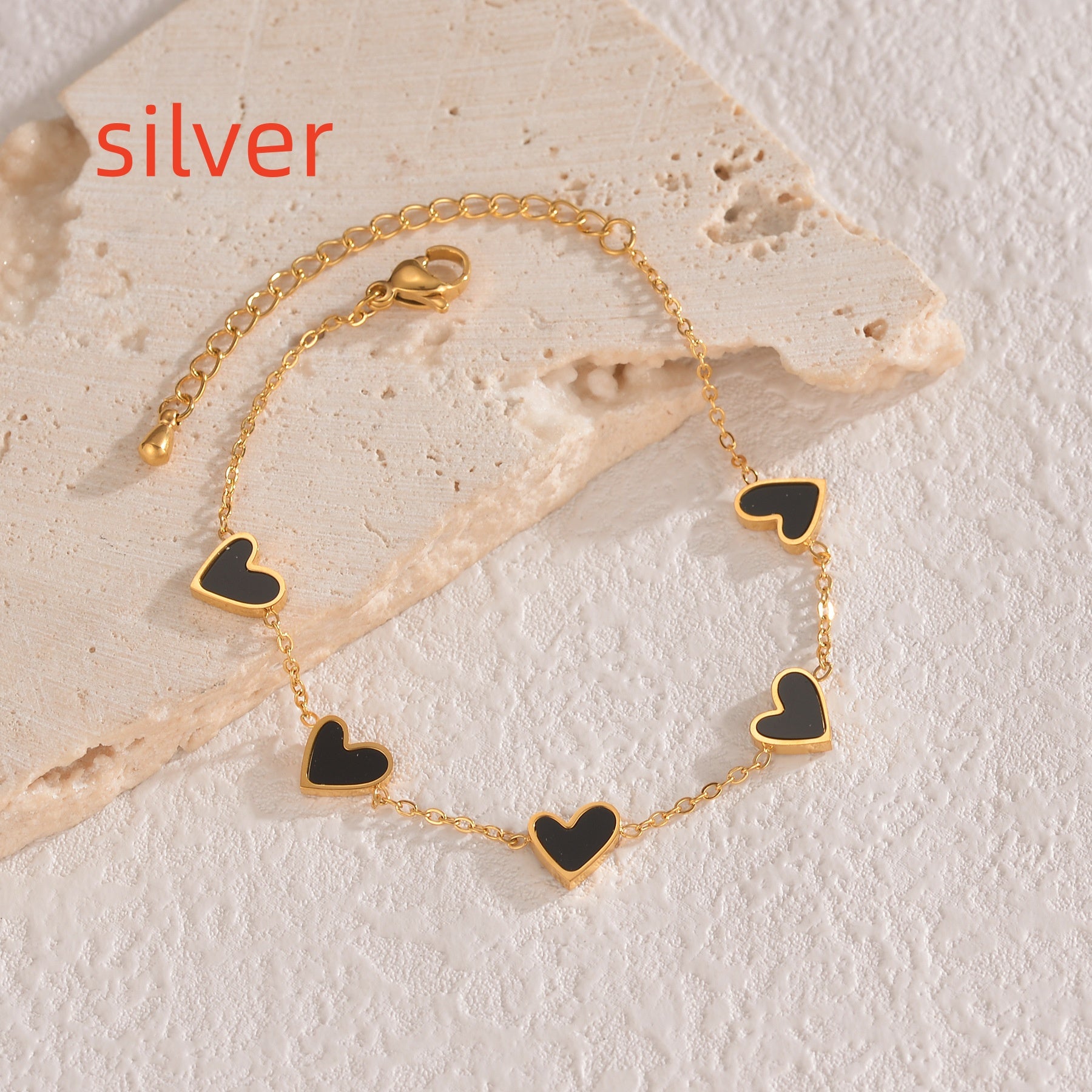 Ins Love Stainless Steel Heart Bracelet – Dripping Heart Fashion Jewelry Gift for Women