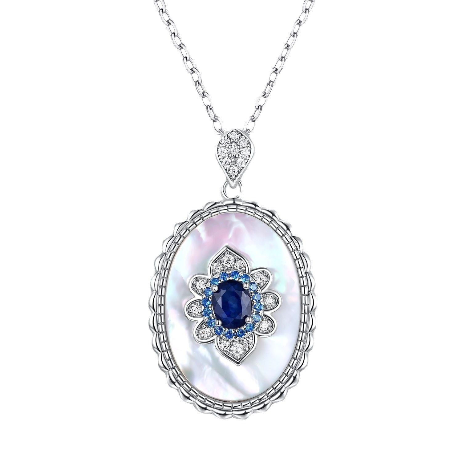 Elegant Sapphire Pendant Necklace – 925 Sterling Silver Women’s Jewelry