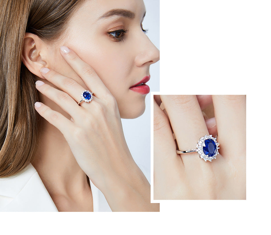 Royal Blue Elegant Ring – Luxury Sapphire-Inspired Statement Jewelry
