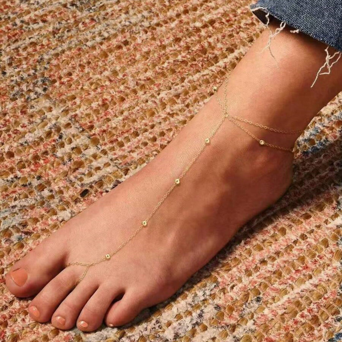 Women’s Versatile Ball Bead Anklet with Stylish and Personality Filled Design