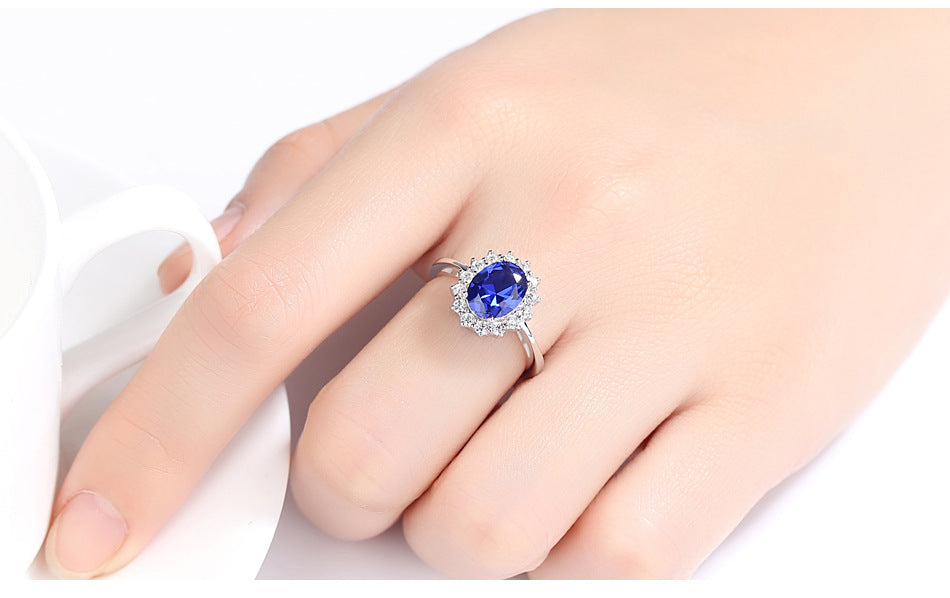 Royal Blue Elegant Ring – Luxury Sapphire-Inspired Statement Jewelry