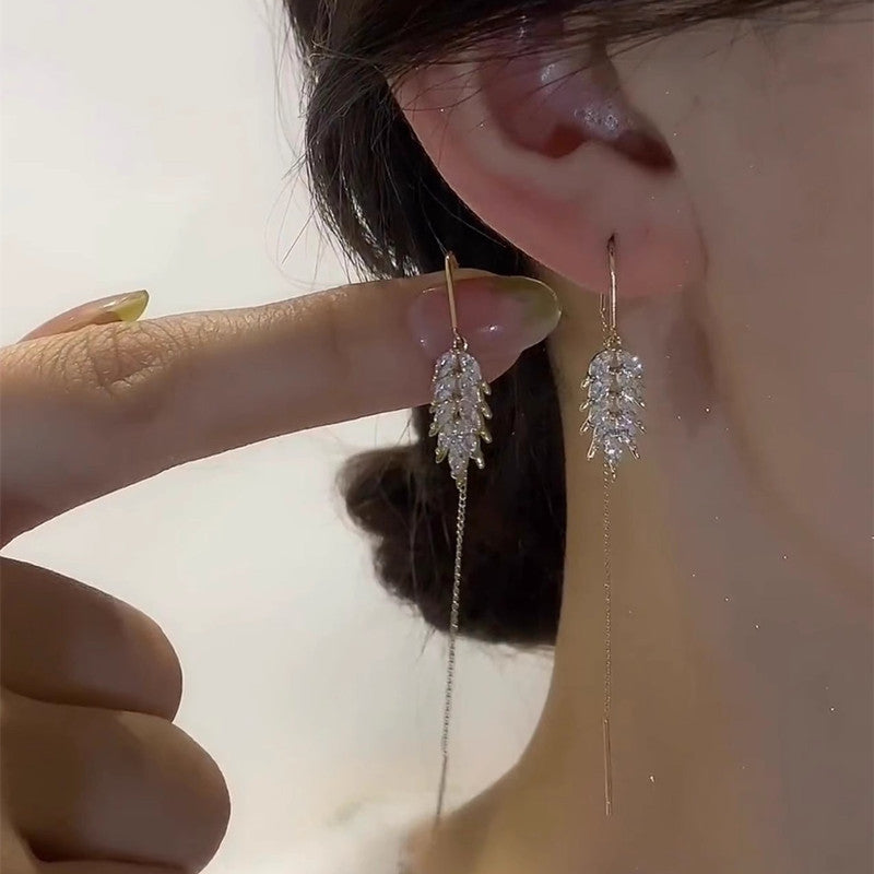 Elegant Rich Style Tassel Ear String Earrings for Spring and Summer Fashion
