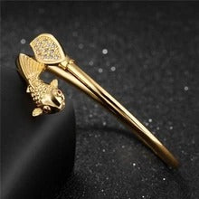 Gold Color Copper Charm Bracelet for Women – Open Fashion Bangle Jewelry