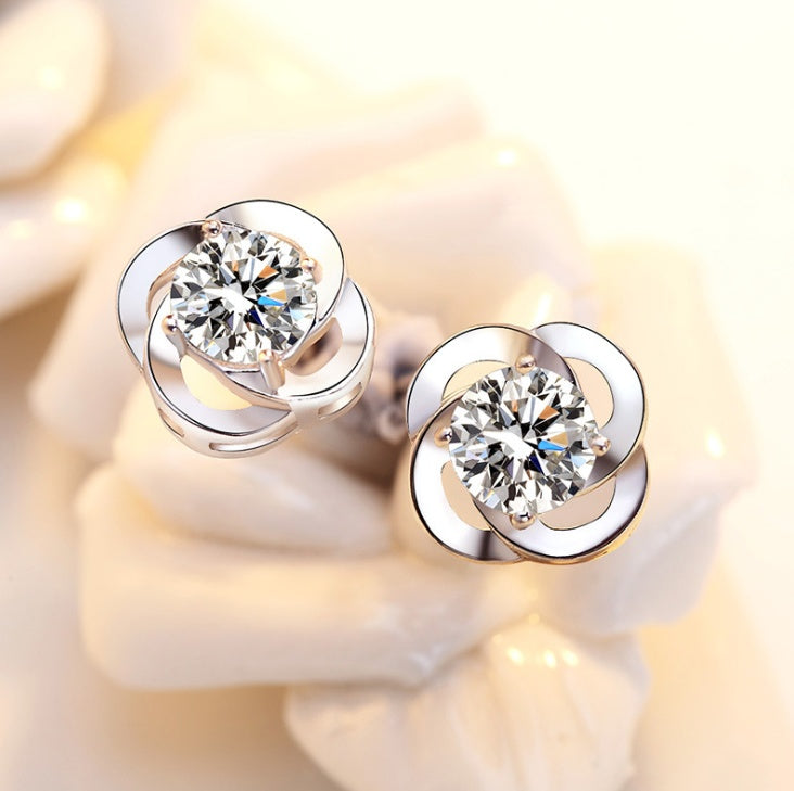 Elegant Sterling Silver Clover Earrings Lucky Minimalist Fashion Jewelry for Women