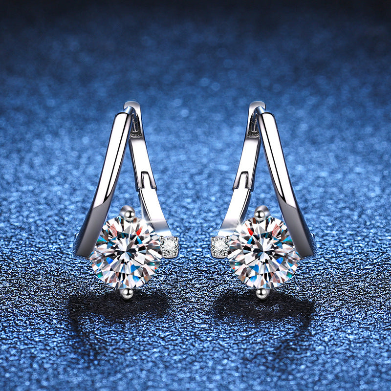 Affordable Luxury S925 Sterling Silver Moissanite Earrings Elegant Sparkling Design