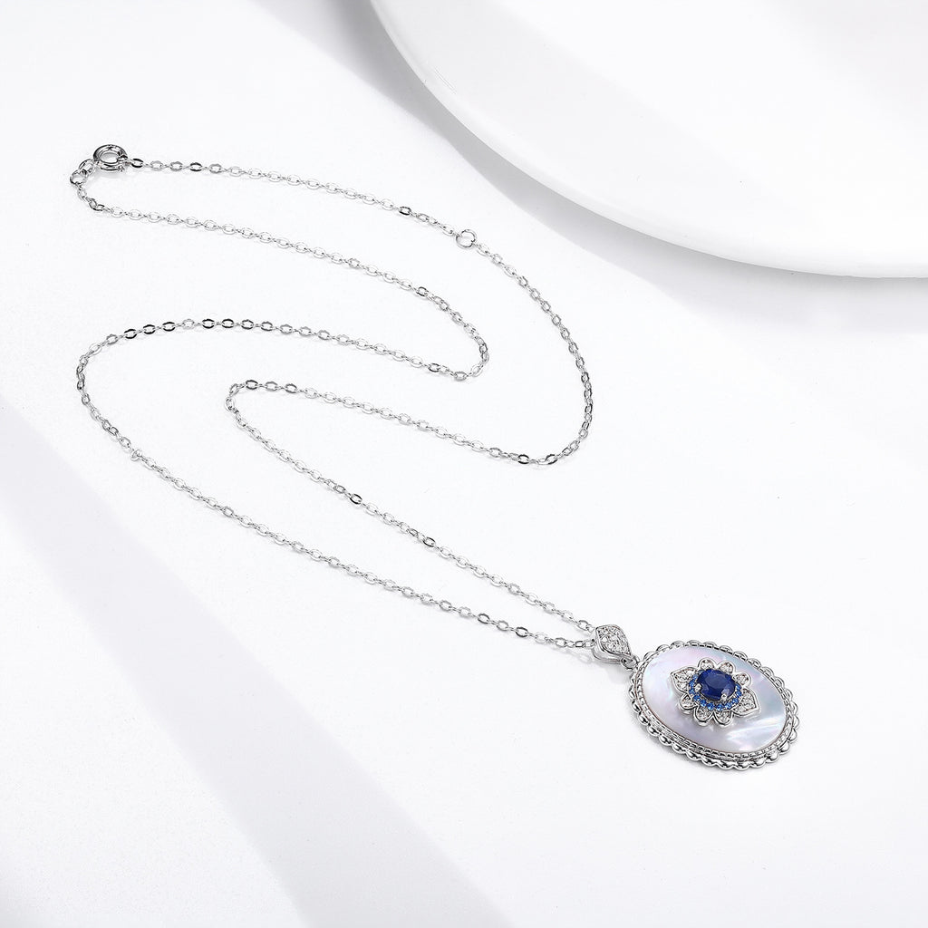 Elegant Sapphire Pendant Necklace – 925 Sterling Silver Women’s Jewelry