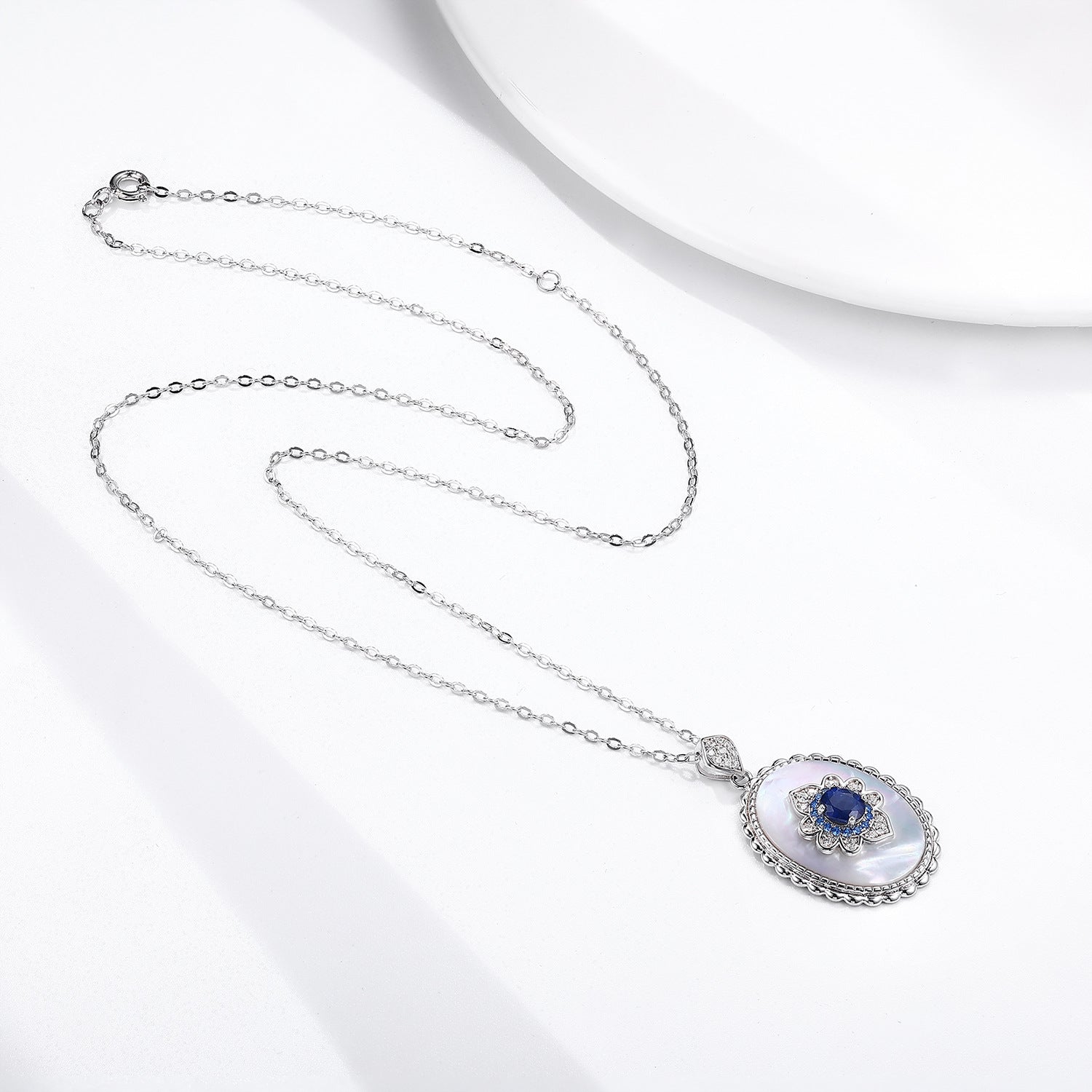 Elegant Sapphire Pendant Necklace – 925 Sterling Silver Women’s Jewelry