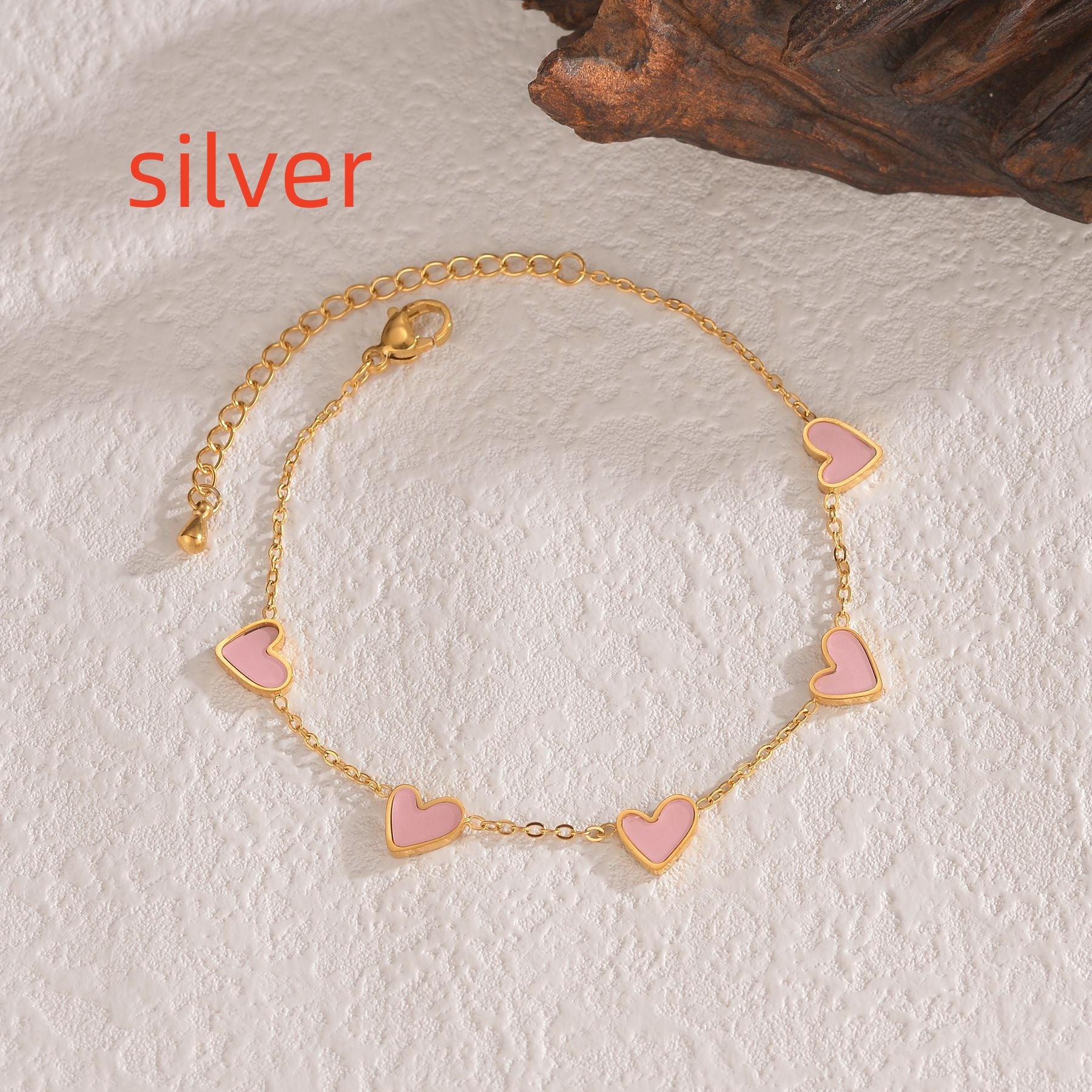 Ins Love Stainless Steel Heart Bracelet – Dripping Heart Fashion Jewelry Gift for Women