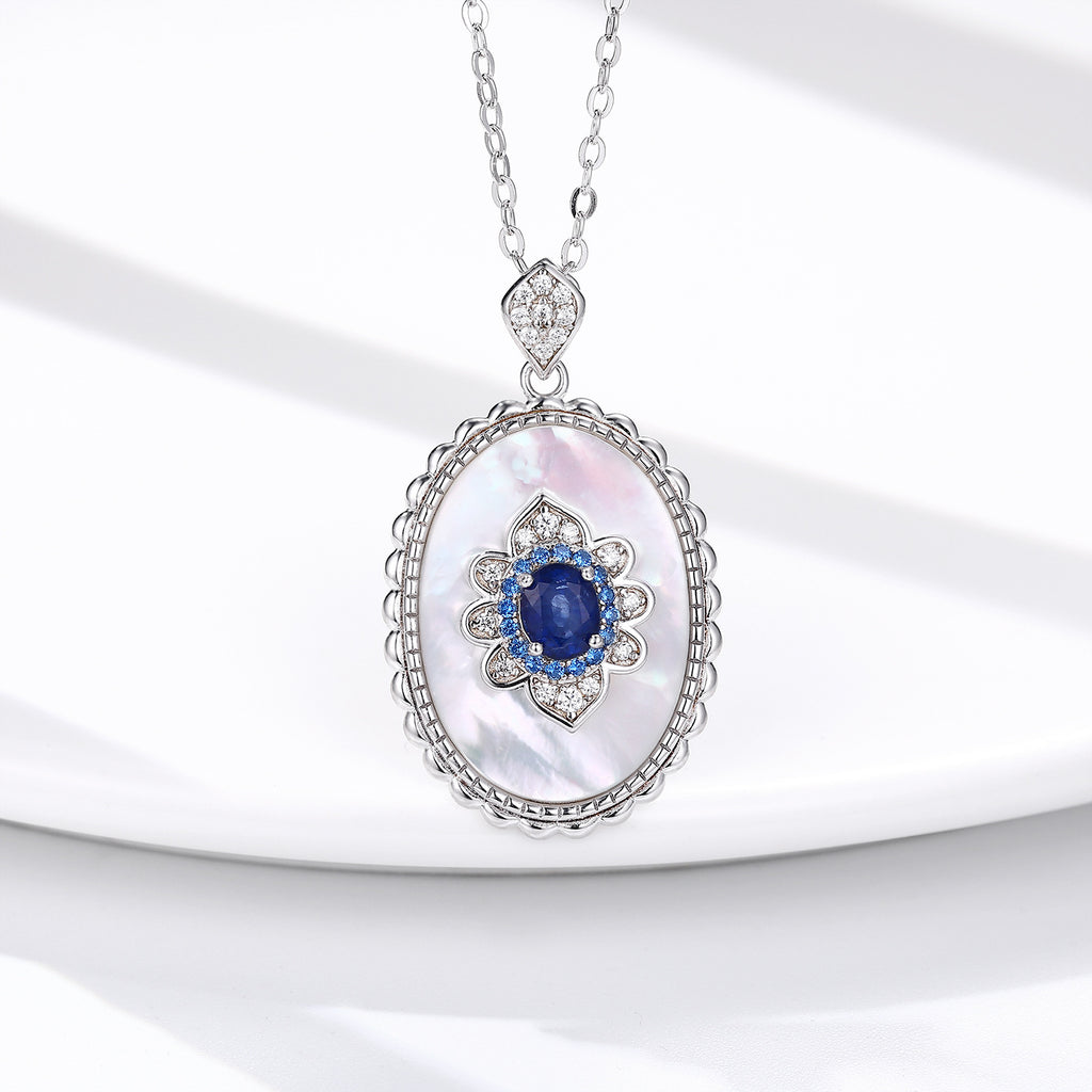 Elegant Sapphire Pendant Necklace – 925 Sterling Silver Women’s Jewelry