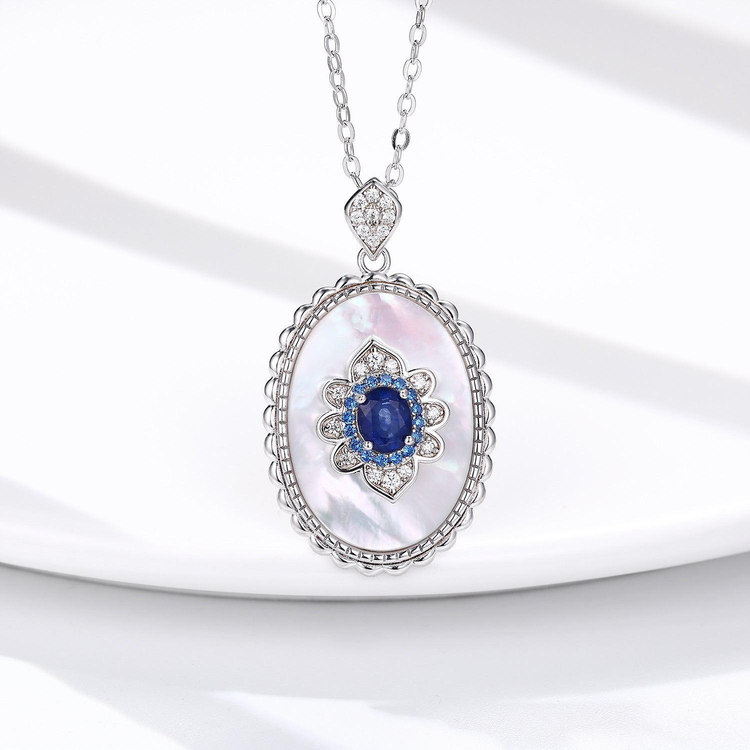 Elegant Sapphire Pendant Necklace – 925 Sterling Silver Women’s Jewelry