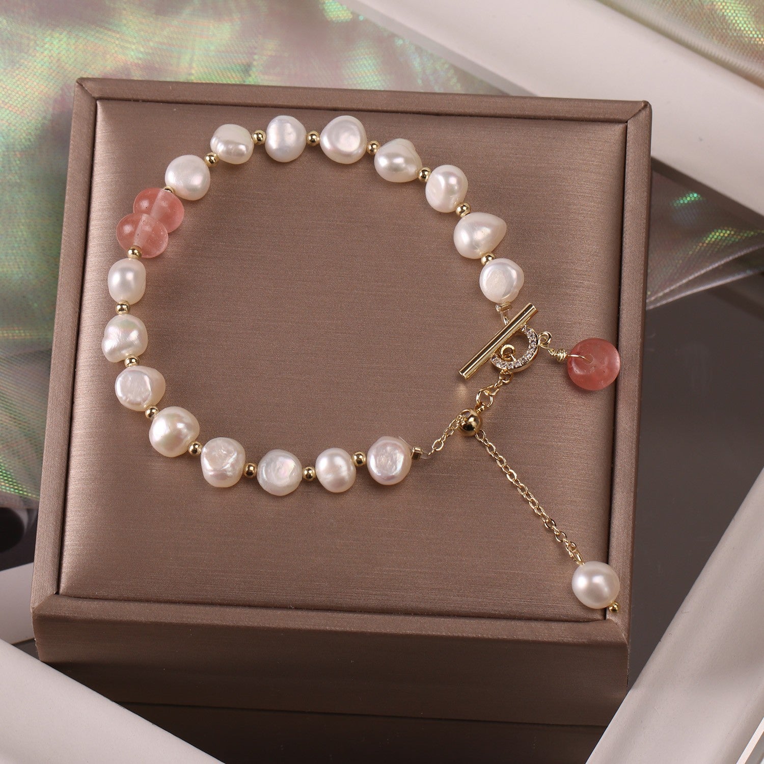 Irregular Freshwater Pearl Adjustable Bracelet – Elegant Minimalist Women’s Jewelry