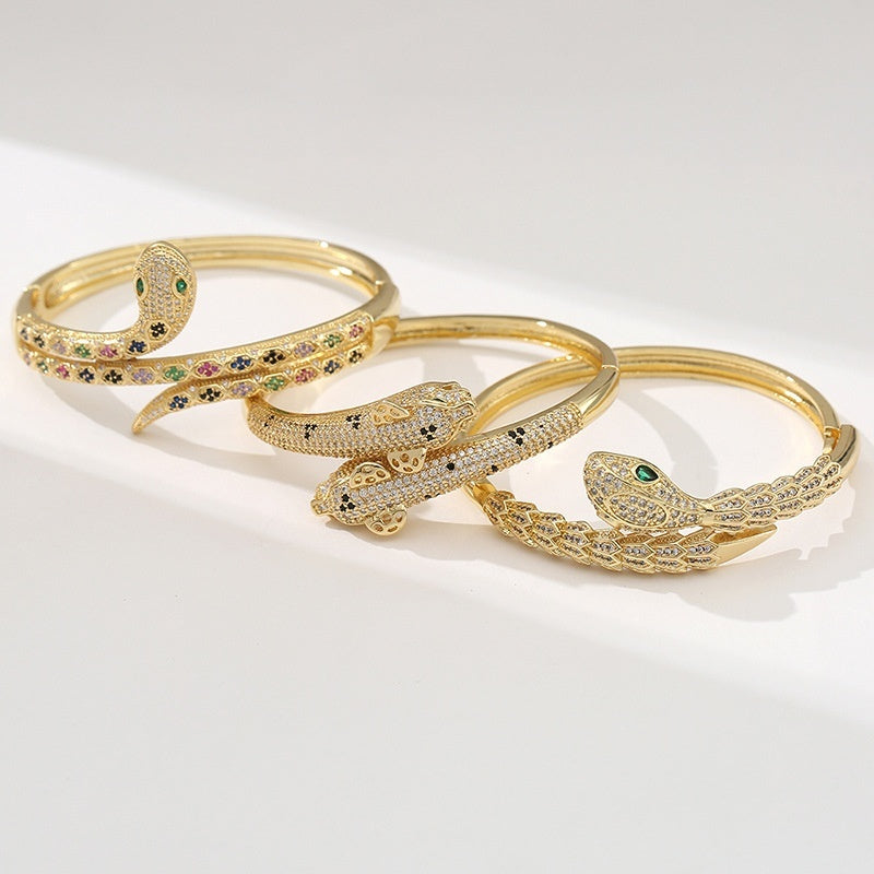Custom Designed Snake Style Bracelet for Women Copper Plated Elegant Fashion Jewelry