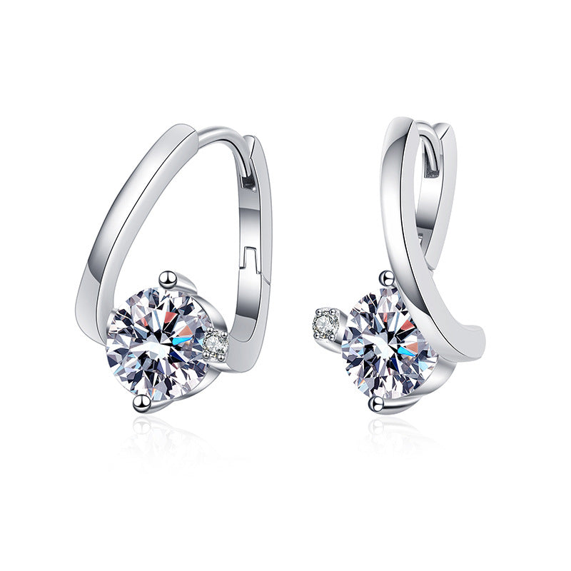Affordable Luxury S925 Sterling Silver Moissanite Earrings Elegant Sparkling Design