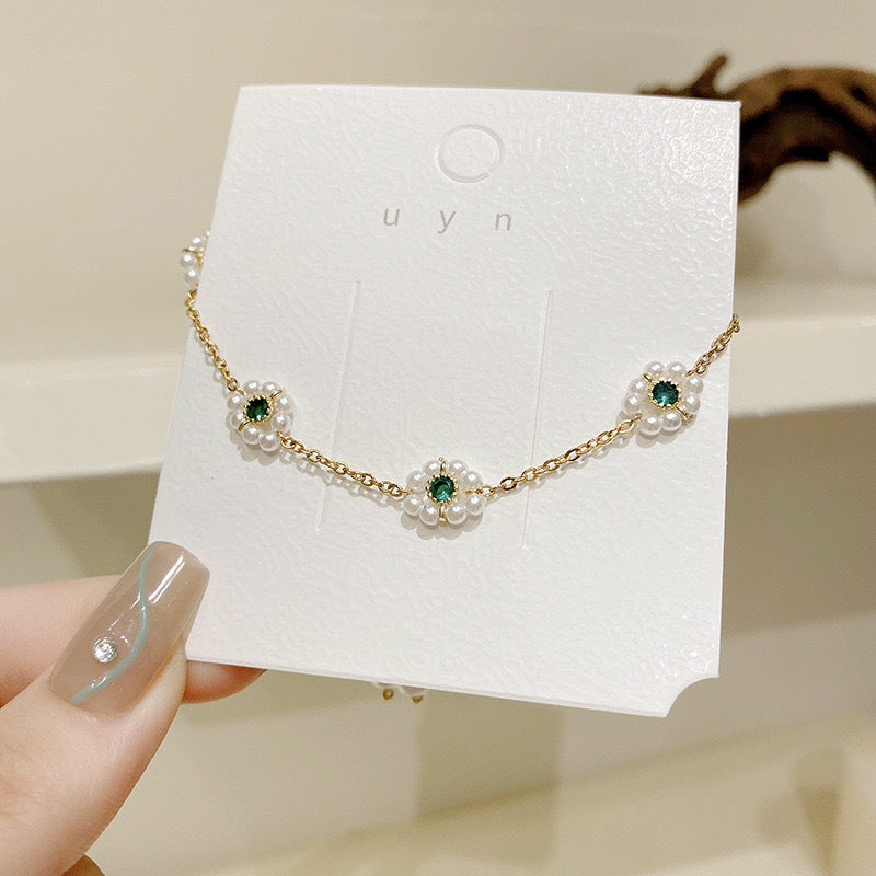 Pearl Flower Adjustable Bracelet – Elegant All-Match Fashion Chain Jewelry for Women
