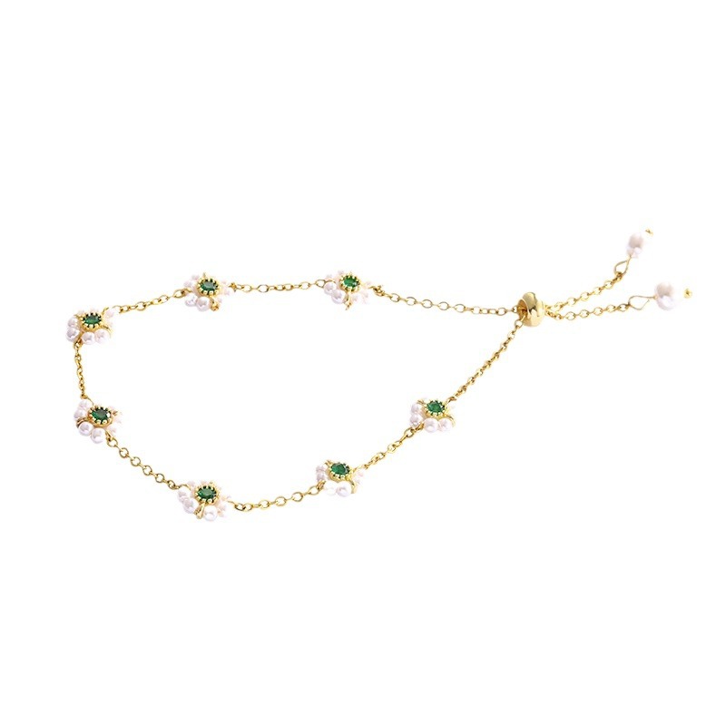 Pearl Flower Adjustable Bracelet – Elegant All-Match Fashion Chain Jewelry for Women