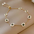 Pearl Flower Adjustable Bracelet – Elegant All-Match Fashion Chain Jewelry for Women