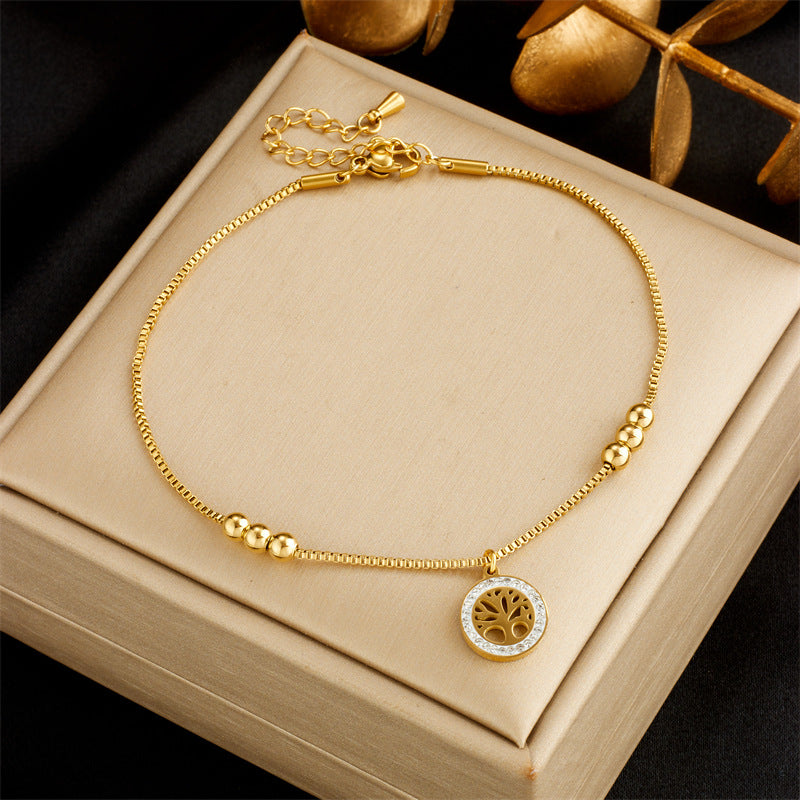 Fashionable Heart Shell Life Tree Butterfly Women’s Anklet Elegant Beach Jewelry